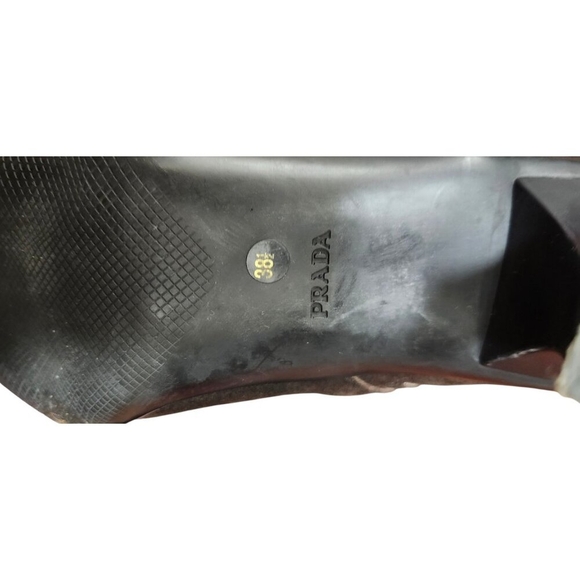 PRADA BROWN SUEDE HEELED BOOTS - EU 38.5/US 8 - Picture 15 of 16